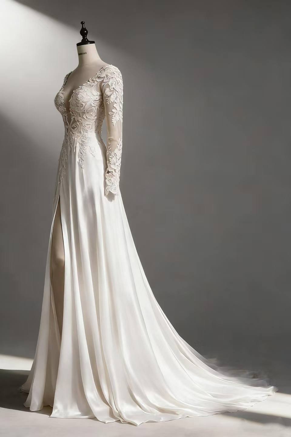 Satin Cowl Neck Wedding Dress for Hawaii Beach - Image 2
