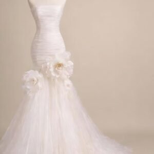 Strapless Floral Mermaid Hawaii Beach Bridal